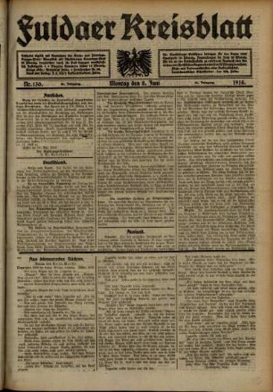Ausgabe vom Montag, den 08. Juni 1914.