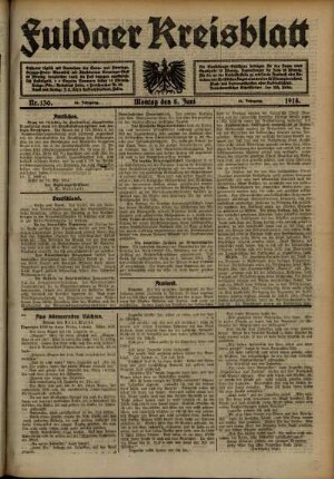 Ausgabe vom Montag, den 08. Juni 1914.
