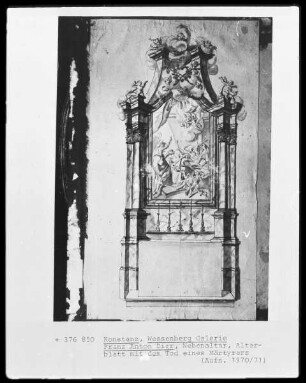 Nebenaltar mit Altarblatt mit dem Tod eines Märtyrers