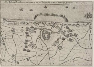 Die Vestung Gravelingen, wie sie den 12. tag der Belägerung in ihrem Umbkreys gestanden, ANNO 1652.