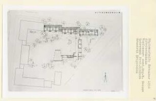 Alterswohnheim, Berlin-Schmargendorf (Diplomarbeit bei Kurt Dübbers): Grundriss Erdgeschoss 1:200