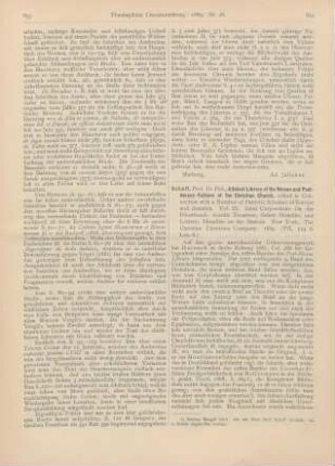 654-655 [Rezension] Schaff, Philip, A Select Library of the Nicene and Post-Nicene Fathers of the Christian Church, edited in connection with a Number of Patristic Scholars of Europe and America. Vol. IX