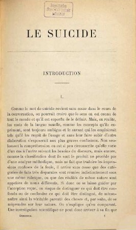 Le suicide : étude de sociologie