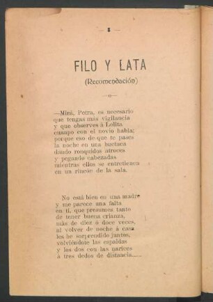 Filo y lata : (Recomendación)
