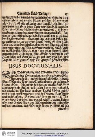 Usus Doctrinalis.