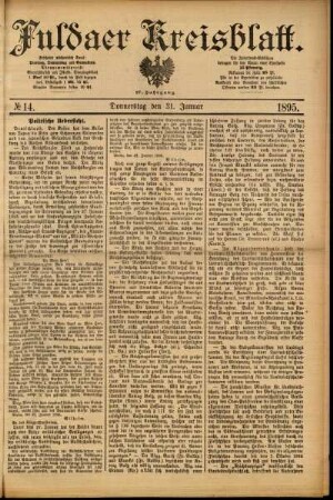 Ausgabe vom Donnerstag, den 31. Januar 1895.