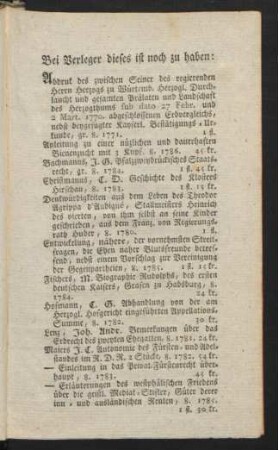 Bei Verleger dieses ist noch zu haben: ...