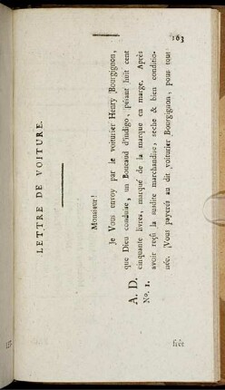 Lettre de voiture.