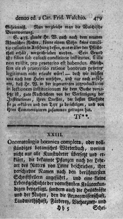 Onomatologia botanica completa, oder vollständiges botanisches Wörterbuch. T.1.