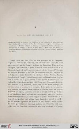 X. Catastrophe et résurrection de Pompéi