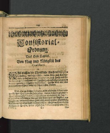 Consistorial-Ordnung.