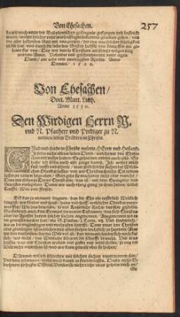 Von Ehesachen ... Anno 1530.