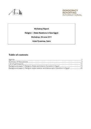 Religion - state relations in new Egypt