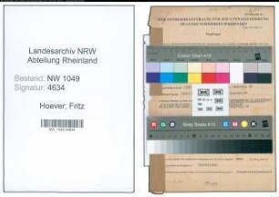 Entnazifizierung Fritz Hoever , geb. 20.09.1896 (Kaufmaennischer Angestellter)