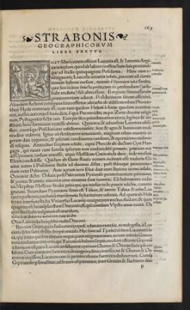 Strabonis Geographicorum Liber Sextus.