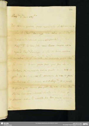 Brief des Germanico Savorgnan (1554-1597)