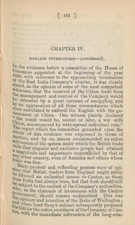 Chapter IV. English intercourse