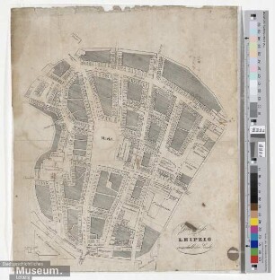 Grundriss von Leipzig innerhalb der Stadt.