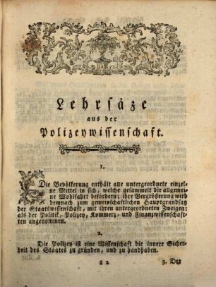 Lehrsätze aus der Polizey-, Handlungs- und Finanz-Wissenschaft