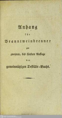 Anhang für Branntweinbrenner