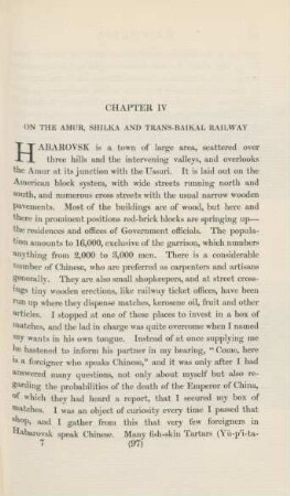 Chapter IV. On the Amur, Shilka and Trans-Baikal Railway