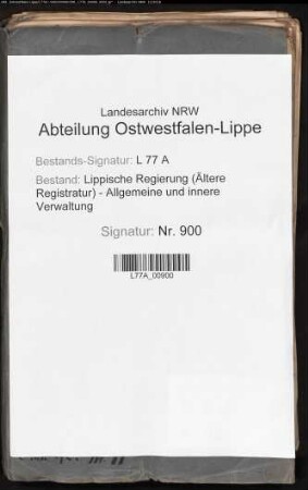 Anstellung der Hebungsbeamten beim Amt Schwalenberg