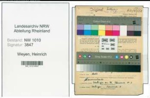 Entnazifizierung Heinrich Weyen , geb. 06.08.1895 (Milchhaendler)