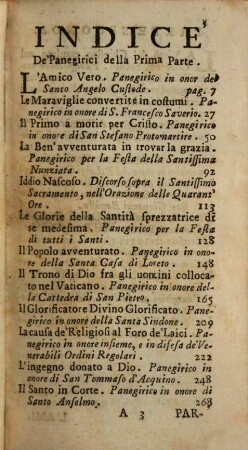 Panegirici Sacri : Divisi In Due Parti