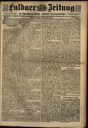 Zweite Ausgabe vom Samstag, den 30. Juni 1900.