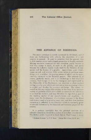 The Advance of Rhodesia