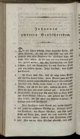 Johannes zweytes Sendschreiben.