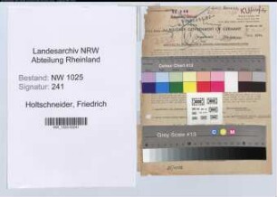 Entnazifizierung Friedrich Holtschneider , geb. 02.10.1898 (Stadtinspektor)