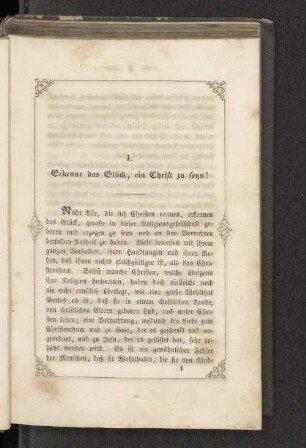 1. Erkenne das Glück, ein Christ zu seyn!