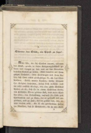 1. Erkenne das Glück, ein Christ zu seyn!