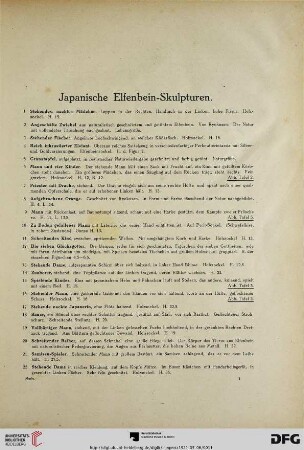Japanische Elfenbein-Skulpturen (Nr. 1-197)