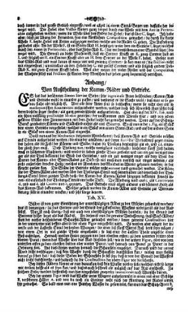 Anhang / Von Außtheilung der Kamm-Räder und Getriebe