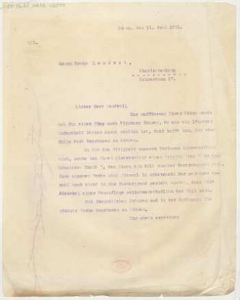 Brief an Erwin Lendvai : 11.06.1921