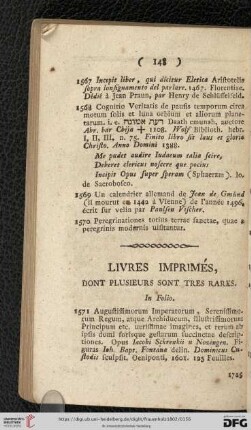 Livres imprimés, dont plusieurs sont tres rares