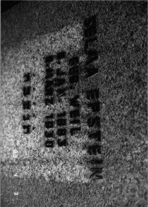 Grabstein 533 (Index: 100088648) Material: grauer Stein, Metallbuchstaben Maße HxBxT: 110x80x23 cm: Grabstein 533 (Detailaufnahme)