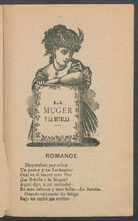 La muger y la botella : Romance.
