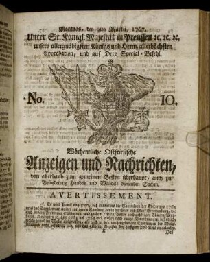 No. 10. Montags, den 9ten Martii, 1767.