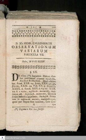 Particula VII.: Observationes variae