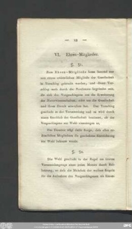 VI. Ehren-Mitglieder.