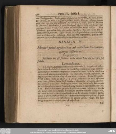 Membrum IV. De Membri primi applicatione ad confictum Pietismum, eiusque historiam.