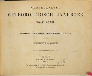 Nederlandsch meteorologisch jaarboek : voor .... 40. 1888 (1889)