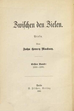 Zwischen den Zielen : Prosa, 1