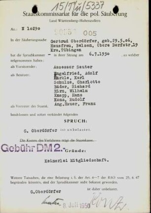 Oberdörfer, Gertrud