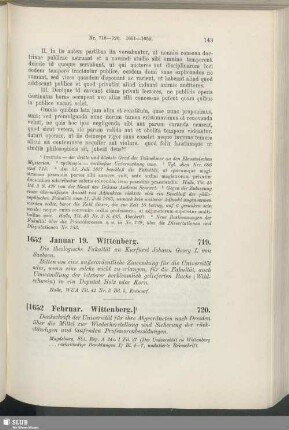 719. 1652, Januar 19. Wittenberg