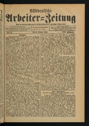 Nr. 41. Den 9. Oktober 1904. - Nr. 45. Den 6. November 1904.