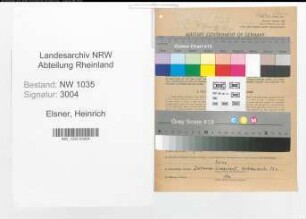 Entnazifizierung Heinrich Elsner , geb. 31.03.1888 (Bergmann)